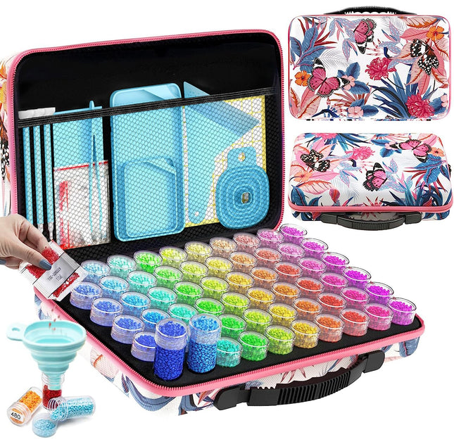 ARTDOT 60 Slots Storage Container for Diamond Art Kits for Adults,Portable Bead Storage Boxes for Diamond Painting Acces