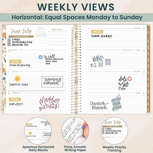 bloom daily planners 2025-2026 (8.5" x 11") Academic Year Day Planner (July 2025 - July 2026) - Weekly & Monthly Dated Agenda Organizer with