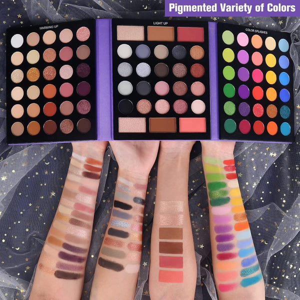 UCANBE Eyeshadow Palette with 15Pcs Brushes Makeup Set, Pigmented 86 Colors Make Up Sets Valentine's Day Gift, Matte Shimmer Glitter Eye Shadow
