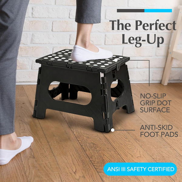 Handy Laundry Folding Lightweight Step Stool Is Sturdy Enough to Support Adults and Safe Enough for Kids. Opens Easy with One Flip. Great for