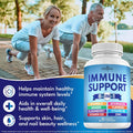 NEW AGE 8 in 1 Immune Support Booster Supplement with Echinacea, Vitamin C and Zinc 50Mg, Vitamin D 5000 IU, Turmeric Curcumin & Ginger, B6,