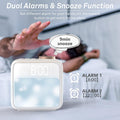 AIRIVO Alarm Clock Night Lights, Built-in Battery Alarm Clock for Bedrooms, 6 Scenes & White Noise Sync, Dual Alarms & Snooze, for Heavy Sleepers,