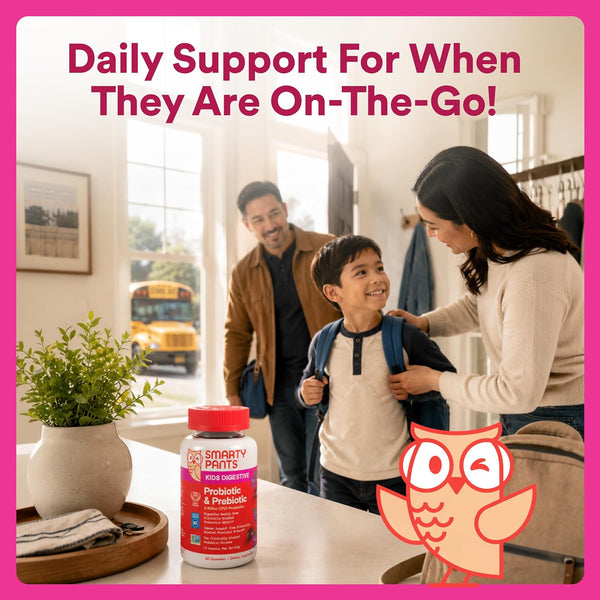 Smartypants Kids Probiotic Immunity Gummies: Prebiotics & Probiotics for Digestive Health and Immune Support Supplement, Gluten Free, Vegan, Grape