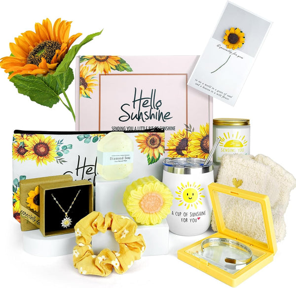 Sunflower Gifts for Women,Birthday Gift for Women,Sending Sunshine Gift,Thank You Gifts,Care Package,Thinking of You for Mom Grandma Sister Best