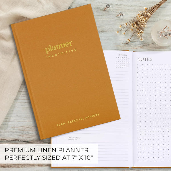 Beautiful 2025 Daily Planner - 7" x 10" Planner for Women or Men with Weekly & Monthly Spreads for Easy Planning - Beautiful Calendar Book to