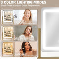 Vanity Mirror with Lights, 12.6"Ã15" LED Makeup Mirror, Lighted Makeup Mirror with Lights, Smart Touch Control Dimmable 3 Modes Light, Lighted up