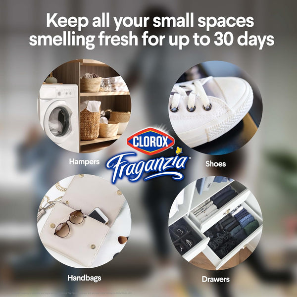 Clorox Fraganzia Deodorizing Balls, Lavender with Eucalyptus Scent - Battery Free Air Refresher, Odor Eliminators for Shoes, Gym Bag, Closet,