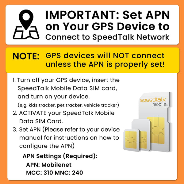SpeedTalk Mobile GPS Tracker SIM Card Starter Kit | 3 in 1 Universal Simcard: Standard, Micro, Nano for Kids Senior Pet Car Fitness Activity 5G 4G
