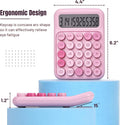 Mr. Pen- Mechanical Switch Calculator, 12 Digit Large LCD Display, Pink