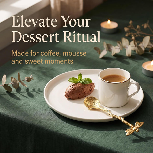Retro Dragonfly Spoon Coffee,Teaspoon Stainless Steel Tableware Creative Sugar,Tea Spoon Stir Bar, Dessert, Cake, Long Handle Spoons Kitchen