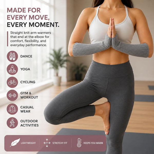 6 Pairs Arm Warmers Long Fingerless Gloves Womens Cable Knit Thermal Yoga Dance Gym Fashion Assorted B