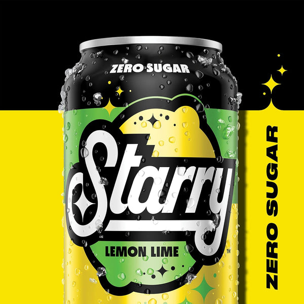 Starry Zero Sugar Lemon Lime Soda, Caffeine Free, Mini Cans, 7.5 Ounce (Pack of 10) Lemon Lime Zero Sugar 7.5 Fl Oz (Pack of 10)