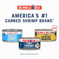 Bumble Bee Tiny Canned Shrimp, 6 oz Can (Pack of 1) - Served in Water, Cooked, Peeled, Deveined - 22g Protein per Serving - Gluten Free Tiny