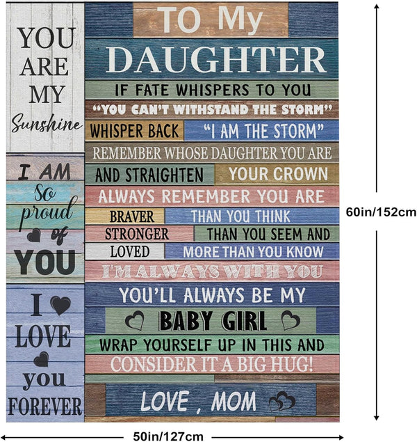 Daughter Gifts from Mom, to My Daughter Blanket from Mom, Daughters Birthday Gifts, Daughters Gift for Birthday, Graduation, Christmas, 60"x50"