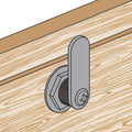 Prime-Line U 9943 Diecast Drawer & Cabinet Lock, 7/8 in., Stainless Steel | 3 Cams, Includes Trim Collar, 2 Washers, 2 Keys & Fasteners, For 9/16
