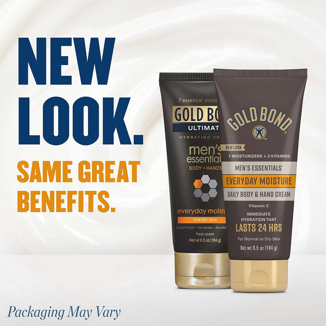 Gold Bond Men'S Essentials Everyday Moisture Daily Body & Hand Cream, 6.5 Oz., w