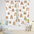Cinbloo Kids Rainbow Curtains 42W x 63H Inch Rod Pocket Boho Cute Cartoon Colorful Stars for Girls Bedroom Decor Bohemia Love Heart Lovely