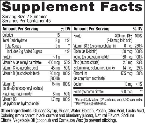 OLLY Women'S Multivitamin Gummy, Vitamins A, D, C, E, Biotin, Folic Acid, Adult Chewable Vitamin, Berry Flavor, 45 Day Supply - 90 Count