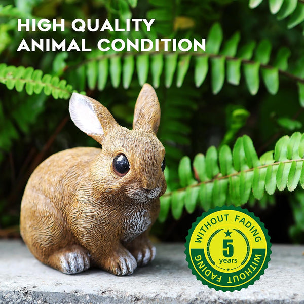 LEGIFO Bunny Decor Yard Decorations Outdoor Set of 3, Bunny Decorations for Home Garden Outdoor Statues, Easter Rabbit Figurines mom Gifts Brown
