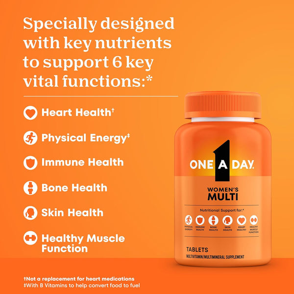 One a Day WomenâS Multivitamin with Vitamin A, C, D, E and All 8 B Vitamins, Calcium, Vitamins for Women, for Bone Health, Skin Health & Immune
