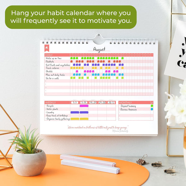 Clever Fox Habit Tracker Calendar Ã¢ÂÂ Inspirational Goal Tracker and Habit Calendar for Atomic Habits Ã¢ÂÂ Colorful Habit & Goal Planner