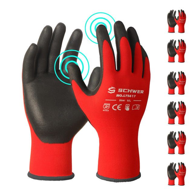 Schwer Ultra-Comfort Safety Work Gloves Microfoam Nitrile Coated, Seamless Knit 