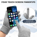 Winter Gloves - Women's Winter Gloves, Warm Touchscreen gloves Women Men, Knit gloves for Cold Weather 4 Pack, Black & Grey & Beige & Pink