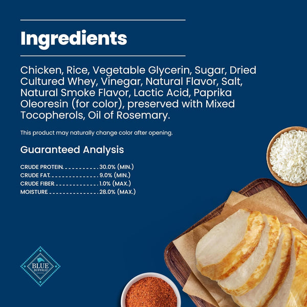 Blue Buffalo Nudges Chicken Jerky Bites Natural Dog Treats, Tender & Meaty Dog Snacks, Healthy Reward or Training Treat, Made in the USA with Real