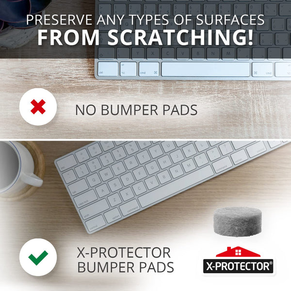 Cabinet Door Bumpers X-Protector 100 PCS Ã¢ÂÂ Small Felt Pads 3/8Ã¢ÂÂ Ã¢ÂÂ Ideal Grey Felt Bumpers Ã¢ÂÂ Self-Adhesive Thick Felt Dots