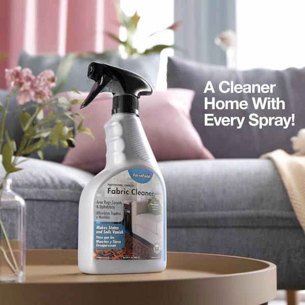 Forcefield® Fabric Cleaner Professional Strength, Deeply Penetrates Water Safe Fabric & Fibers of Upholstery, Clothing, Rugs & Carpeting - 22Oz