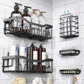 EUDELE Adhesive Shower Caddy, 5 Pack Rustproof Stainless Steel Bath Organizers With Large Capacity, No Drilling Shelves for Bathroom Storage &