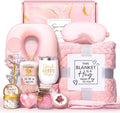 Birthday Gifts for Women Self Care Gifts Get Well Soon Gifts for Women,Relaxing Spa Gifts Basket W/Flannel Blanket Traveling Pillow Care Package