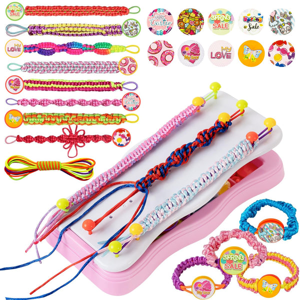 Bracelet Making Kit Toys for Ages 8+ Year Old Girls Gifts Ideas, kit Birthday Gifts for Teen Girls, Arts and Crafts String Maker Tool, Portable