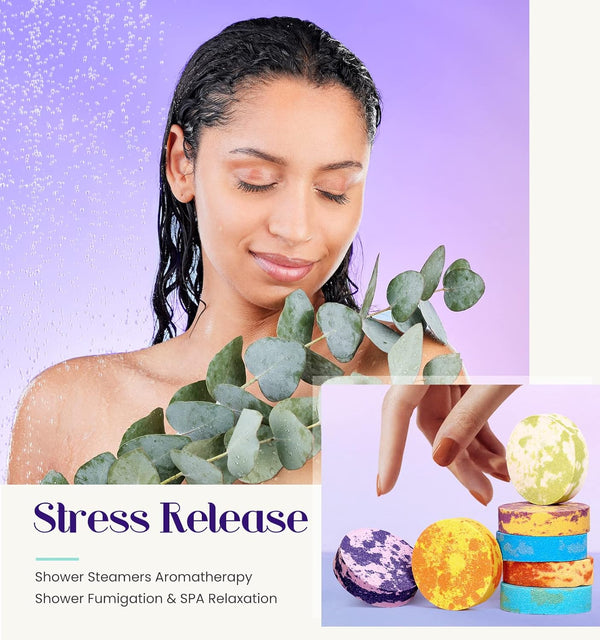Shower Steamers Aromatherapy for Women - 8 Scents Bath Bombs with Gift Packing, Birthday Gifts for Women, Men, Dad, Grandma, Daughter, Self Care