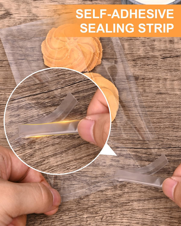 300 Pcs Self Adhesive Cookie Bags, 4x6 Inches Self Sealing Cellophane Bags, Clear Resealable Cellophane Bag for Packaging, Cookies, Gifts, Candy,