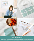 Lamare Habit Tracker Calendar and Food Journal for Women â Goal Setting, Wellness Planner, Meal Planner, Fitness Tracker, Weight Loss Journal,