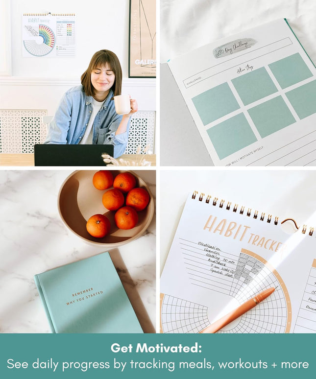 Lamare Habit Tracker Calendar and Food Journal for Women Ã¢ÂÂ Goal Setting, We