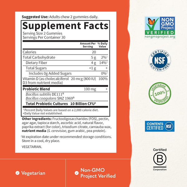 Garden of Life Probiotics, Orange Dream, 10 Billion, 60 Gummies 60 Count (Pack of 1)