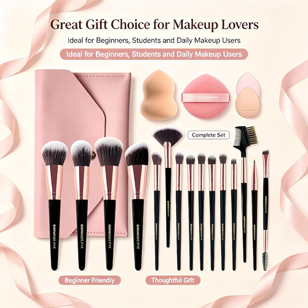Makeup Brush 15Pcs Eye and Face Professional Makeup Brush Set, Makeup Brushes with Lash Comb, Makeup Brushes Soft Makeup Brushes Set, Eye Shadow