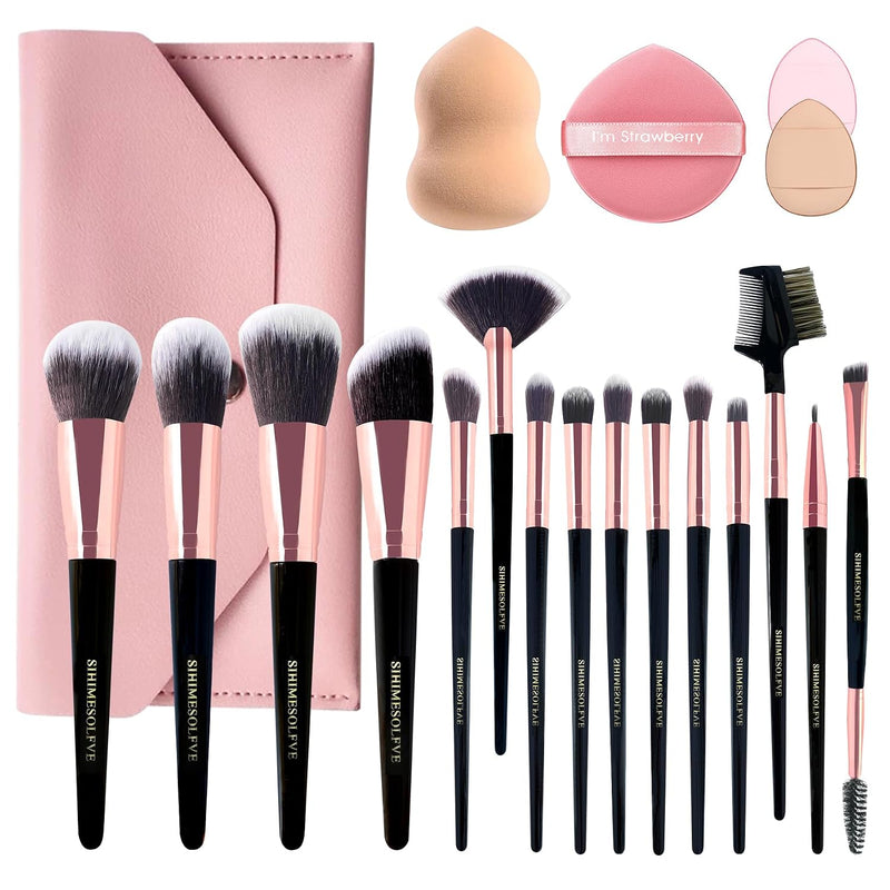 Makeup Brush 15Pcs Eye and Face Professional Makeup Brush Set, Makeup Brushes with Lash Comb, Makeup Brushes Soft Makeup Brushes Set, Eye Shadow