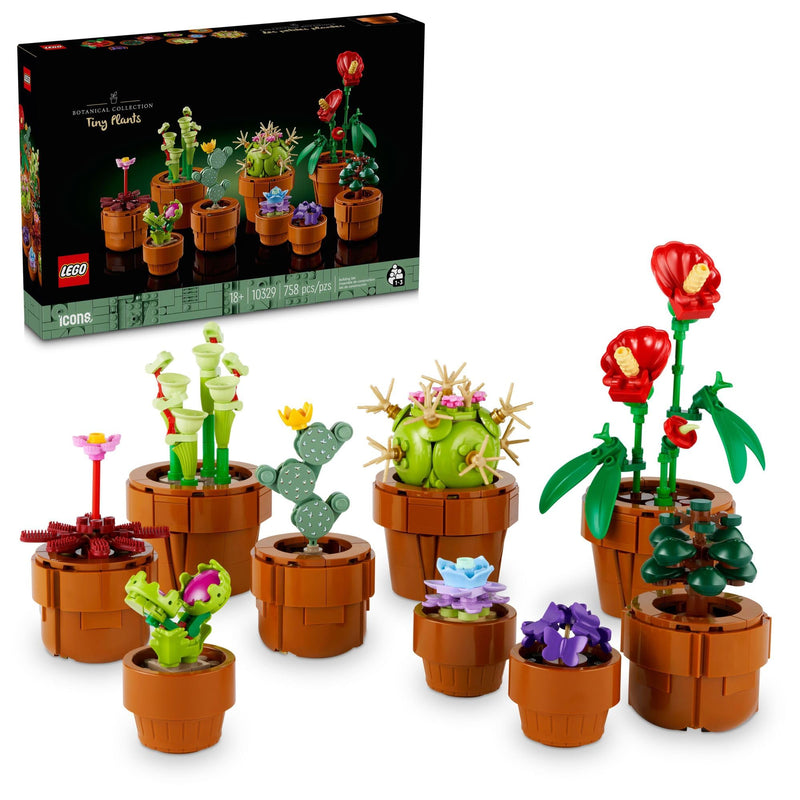 LEGO Botanicals Tiny Plants - Artificial, Fake Indoor Plant Building Set for Home, Kitchen, Desk Decoration, Adults Ages 18+ - Gift for Birthdays