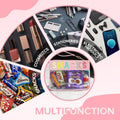Clear Zipper Pouch for Travel Snacks Bag Nylon Clear Cosmetic Bag Makeup Travel Bag for Women with Glitter Patch Letters (Pink-Snacks) FS-SNACKS