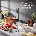 Powerful Immersion Blender, Electric Hand Blender 500 Watt with Turbo Mode, Detachable Base. Handheld Kitchen Gadget Blender Stick for Soup,