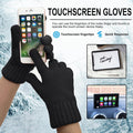 Winter Gloves for Women Warm Wool Touch Screen Ladies Windproof Thermal Knit Fleece Lined Gloves for Cold Weather Black