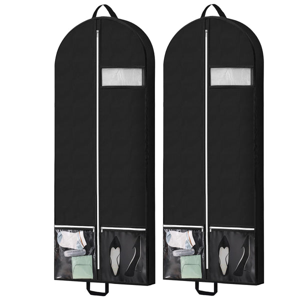 54" Garment Bags for Travel and Storage, Travel Suit Bags for Men Women with 2 Clear Pockets, Storage bags for Clothes, Suits, Dress, Shirts,