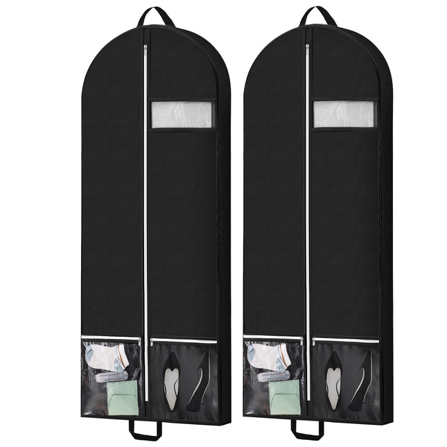 43" Garment Bags for Travel and Storage, Travel Suit Bags for Men Women with 2 Clear Pockets, Storage Bags for Clothes, 