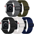 Adorve Stretchy Band Compatible with Apple Watch Bands Ultra 3/2/1 49mm 46mm 45mm 44mm 42mm 41mm 40mm 38mm Men Women, Soft Nylon Elastic Braided