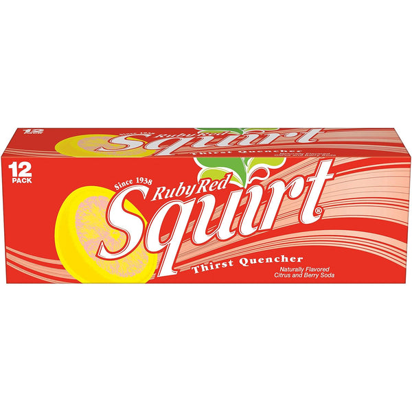 Squirt Ruby Red Grapefruit Soda, 12 fl oz cans, 12 pack Ruby Red Grapefruit 12 Fl Oz (Pack of 12)