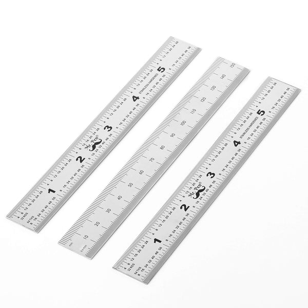 Mr. Pen- Machinist Ruler, 3 Pack, Metric, Precision, Stainless Steel, 6 Inch