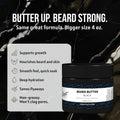 Detroit Grooming Co. Beard Butter for Men | Softens, Thickens & Hydrates with Safflower Oil & Shea Butter | Black Scent, 2oz
